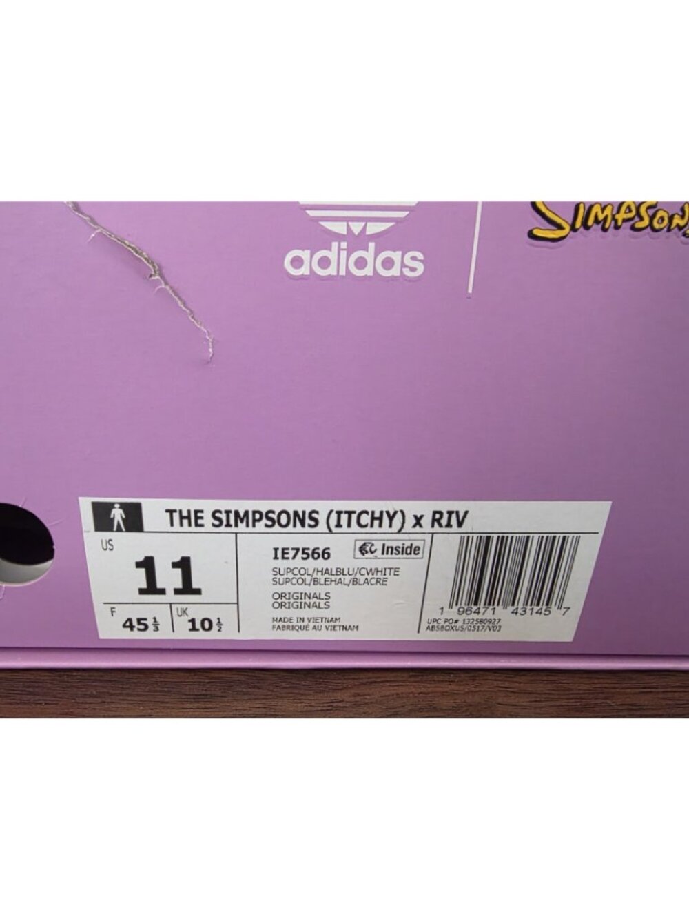 Size 11 Mens Adidas X The Simpsons Rivalry Low Itchy Sneakers IE7566 - Picture 9 of 11